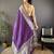 Purple checkered, floral, zari woven pure naylon viscose saree with blouse