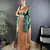Green floral, paisely, zari woven banarasi silk saree with blouse