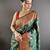 Green floral, paisely, zari woven banarasi silk saree with blouse