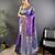 Purple floral, paisely, zari woven banarasi silk saree with blouse