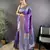 Purple floral, paisely, zari woven banarasi silk saree with blouse