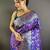 Purple floral, paisely, zari woven banarasi silk saree with blouse
