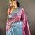 Pink floral, zari woven kanjivaram tissue silk saree with blouse