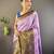 Lavender, purple floral, zari woven kanjivaram tissue silk saree with blouse
