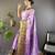 Lavender, purple floral, zari woven kanjivaram tissue silk saree with blouse