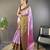 Lavender, wine floral, zari woven kanjivaram tissue silk saree with blouse