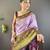Lavender, wine floral, zari woven kanjivaram tissue silk saree with blouse