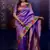 Lavender temple border, zari work soft silk saree with blouse