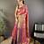 Pink floral, zari woven kanjivaram tissue silk saree with blouse