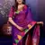 Purple temple border, zari work soft silk saree with blouse