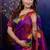 Purple temple border, zari work soft silk saree with blouse