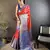 Red floral, peacock zari woven kanjivaram katan silk saree with blouse