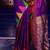 Purple temple border, zari work soft silk saree with blouse