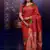 Red temple border, zari work soft silk saree with blouse