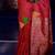 Red temple border, zari work soft silk saree with blouse