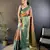 Pink, teal floral, zari woven kanjivaram tissue silk saree with blouse