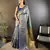 Sky blue floral, zari woven kanjivaram tissue silk saree with blouse