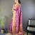 Purple floral, zari woven banarasi silk saree with blouse