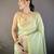 Light green striped, zari woven cotton saree with blouse