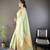 Light green striped, zari woven cotton saree with blouse