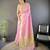 Pink striped, zari woven cotton saree with blouse