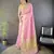 Pink striped, zari woven cotton saree with blouse