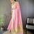 Pink striped, zari woven cotton saree with blouse