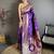 Purple floral, zari woven banarasi silk saree with blouse