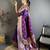 Purple floral, zari woven banarasi silk saree with blouse