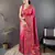 Dark pink floral, meenakari, zari woven pashmina silk saree with blouse
