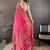 Dark pink floral, meenakari, zari woven pashmina silk saree with blouse