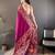 Wine floral, meenakari, zari woven pashmina silk saree with blouse
