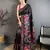 Black peacock, floral pashmina silk saree with blouse