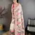 White peacock, floral pashmina silk saree with blouse