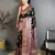 Black floral, meenakari, zari woven pashmina silk saree with blouse