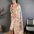 White floral, meenakari, zari woven pashmina silk saree with blouse