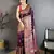 Wine floral, meenakari, zari woven pashmina silk saree with blouse