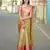 Parrot green floral, zari woven kanjivaram  semi silk saree with blouse