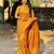 Orange floral, zari woven banarasi silk saree with blouse
