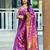 Purple floral, zari woven banarasi silk saree with blouse