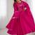 Pure roman chanderi silk febric embroidary sequqnce work rani pink readymed ethnic gown