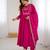 Pure roman chanderi silk febric embroidary sequqnce work rani pink readymed ethnic gown