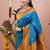 Blue floral, zari work soft silk saree with blouse