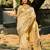 Beige embroidery tussar silk saree with blouse