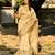 Beige embroidery tussar silk saree with blouse