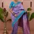 Lavender floral, zari work soft silk saree with blouse