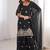 Gergette embroidery  work black readymade salwar suit