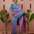 Lavender floral, zari work soft silk saree with blouse