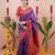Purple floral, zari work soft silk saree with blouse