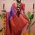 Purple floral, zari work soft silk saree with blouse